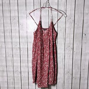 Camellia red floral strappy mini dress size small
